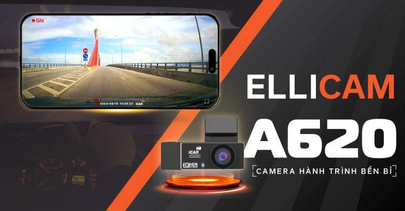 Camera hành trình Ellicam A620 cho phép chủ nhân xem lại video sự kiện bất cứ khi nào cần bền bỉ